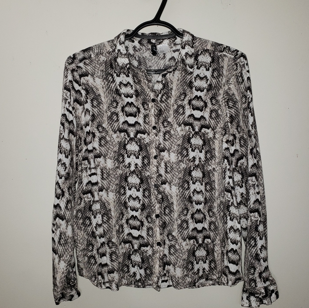 H&M Snakeskin Pattern Button Down shirt